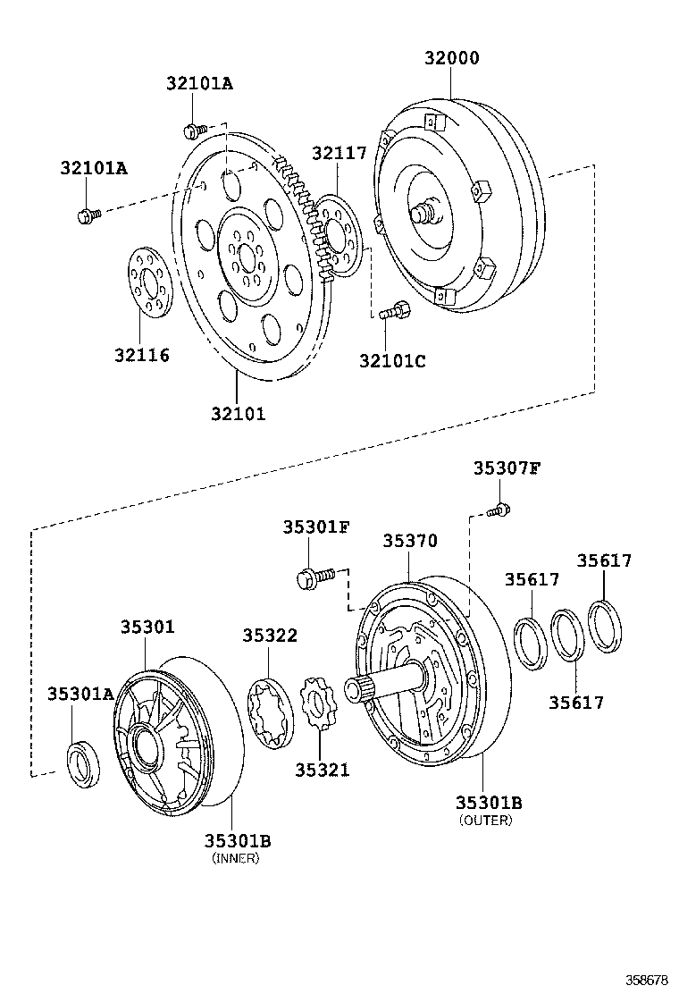  IS250 350 |  TORQUE CONVERTER FRONT OIL PUMP CHAIN ATM