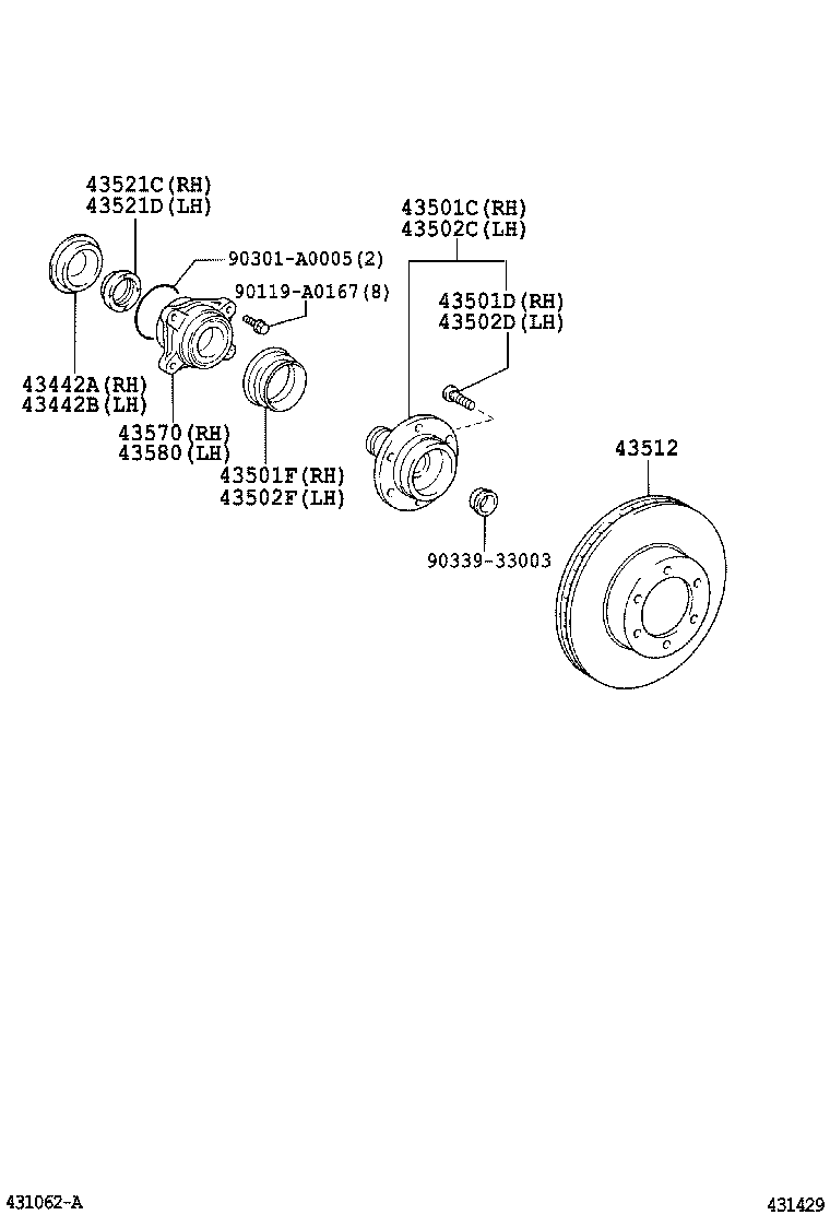  TACOMA |  FRONT AXLE HUB