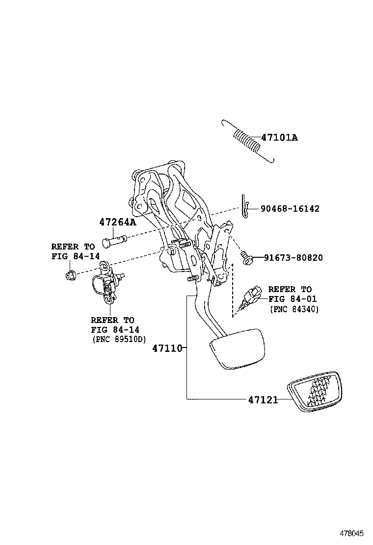  GS250 350 450H |  BRAKE PEDAL BRACKET