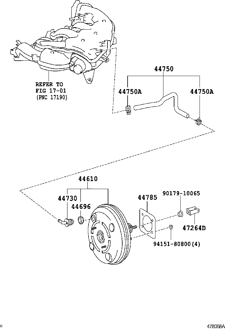  GS250 350 450H |  BRAKE BOOSTER VACUUM TUBE