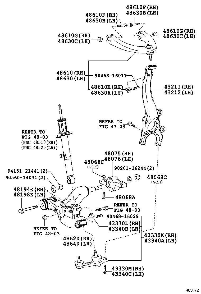  IS250 350 |  FRONT AXLE ARM STEERING KNUCKLE