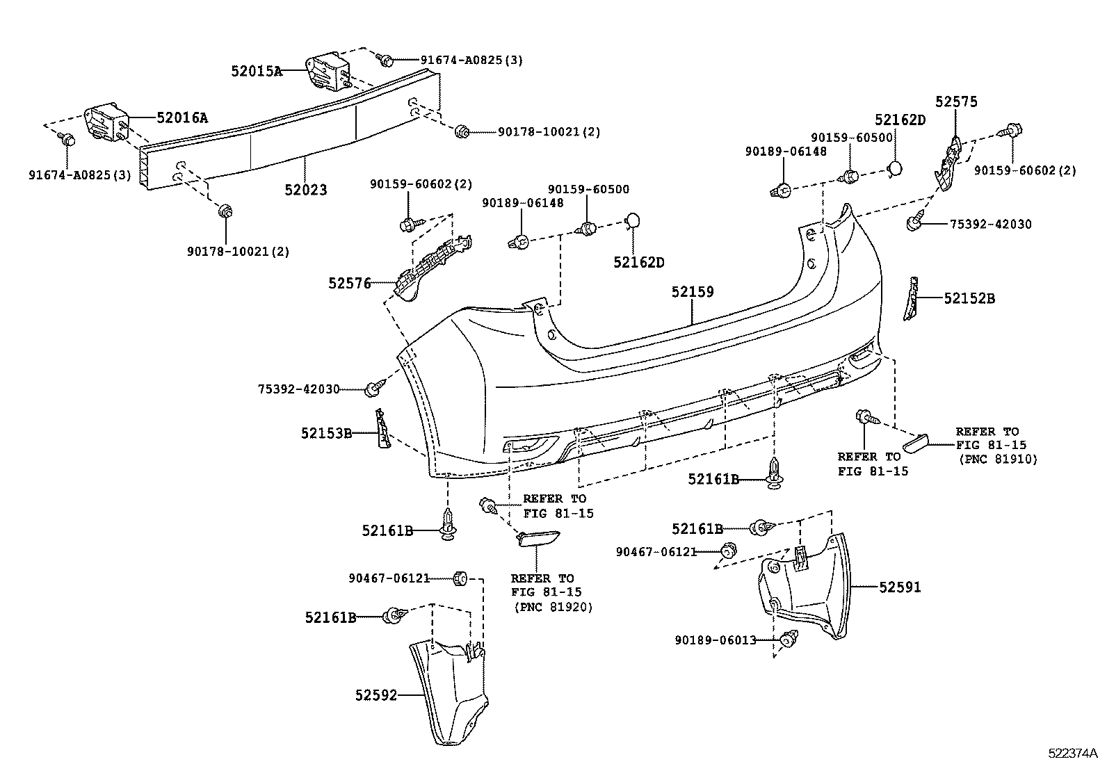  CT200H |  REAR BUMPER BUMPER STAY