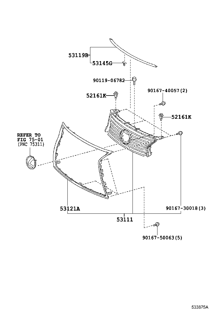  LS600HL |  RADIATOR GRILLE