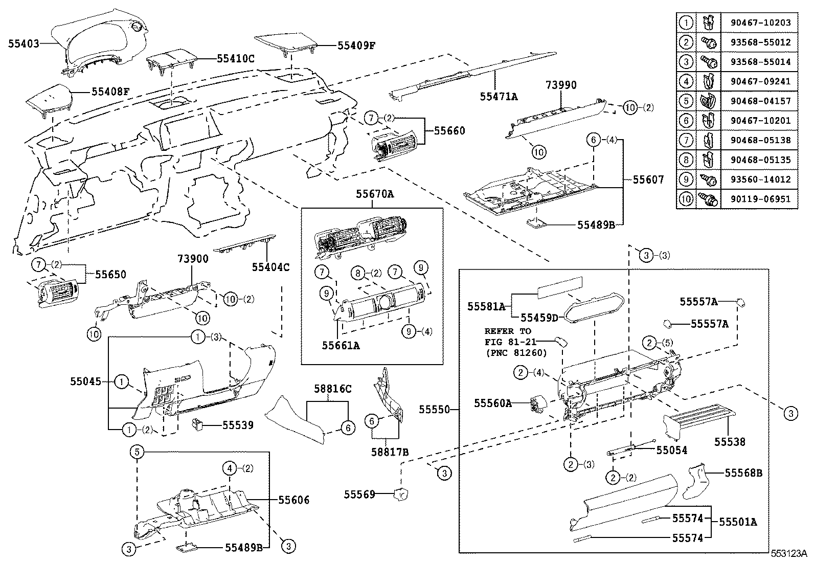  IS250 350 |  INSTRUMENT PANEL GLOVE COMPARTMENT