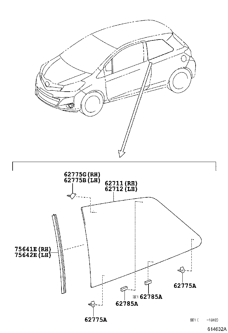  YARIS FRP |  QUARTER WINDOW