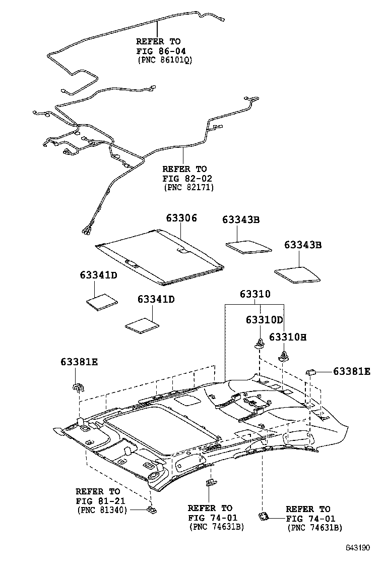  LS460 460L |  ROOF HEADLINING SILENCER PAD