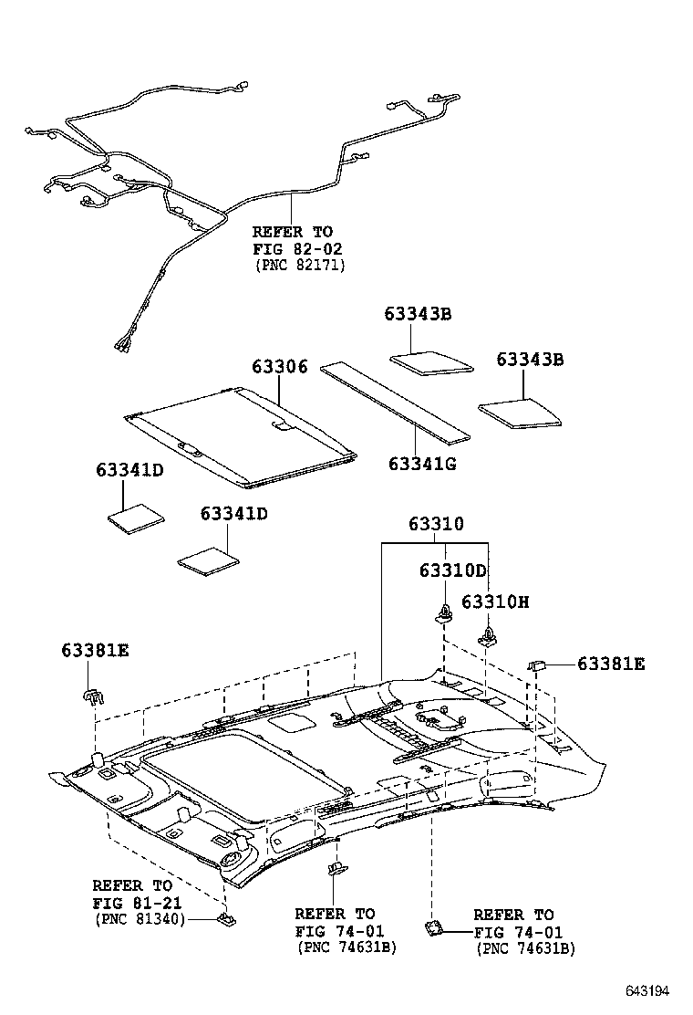  LS460 460L |  ROOF HEADLINING SILENCER PAD