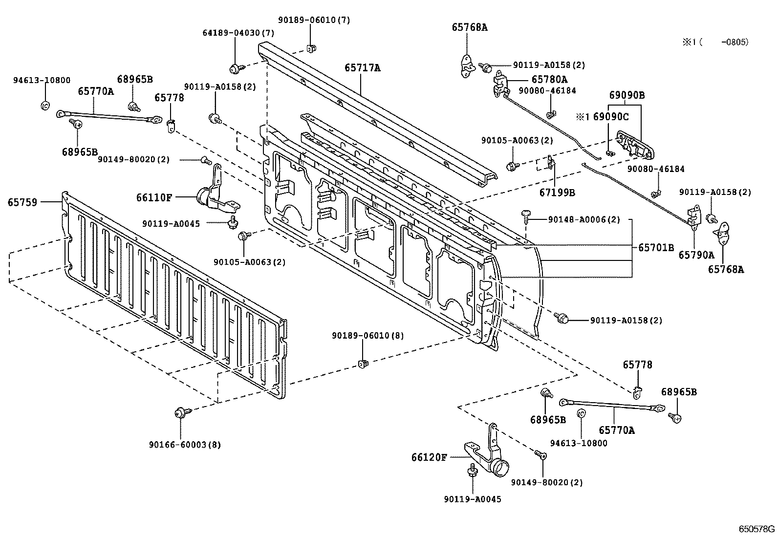  TACOMA |  REAR BODY GUARD FRAME TAIL GATE