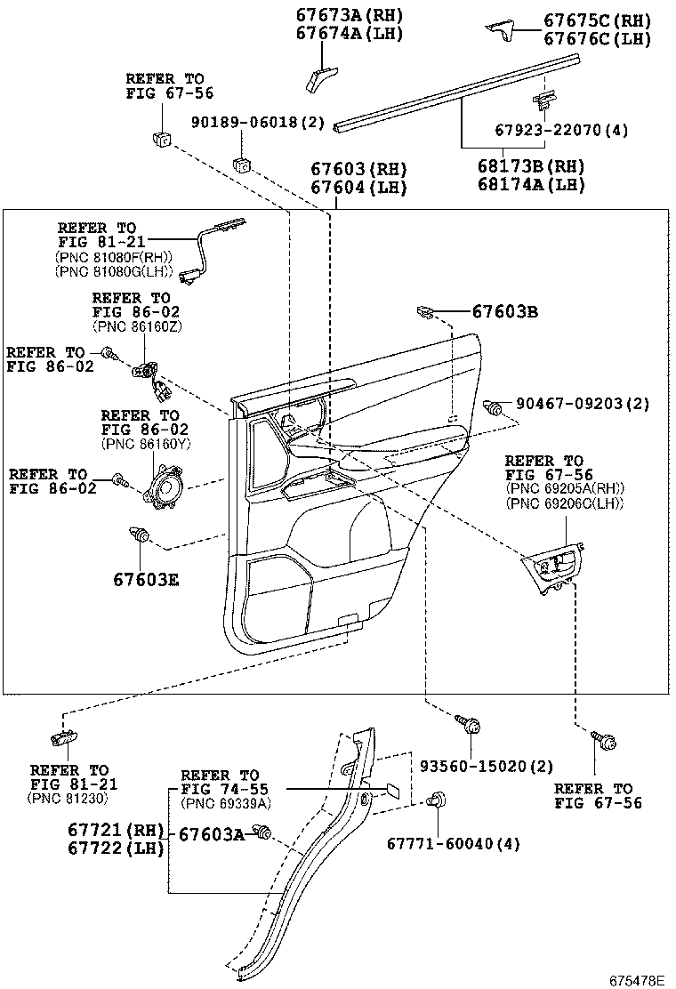  LX570 |  REAR DOOR PANEL GLASS