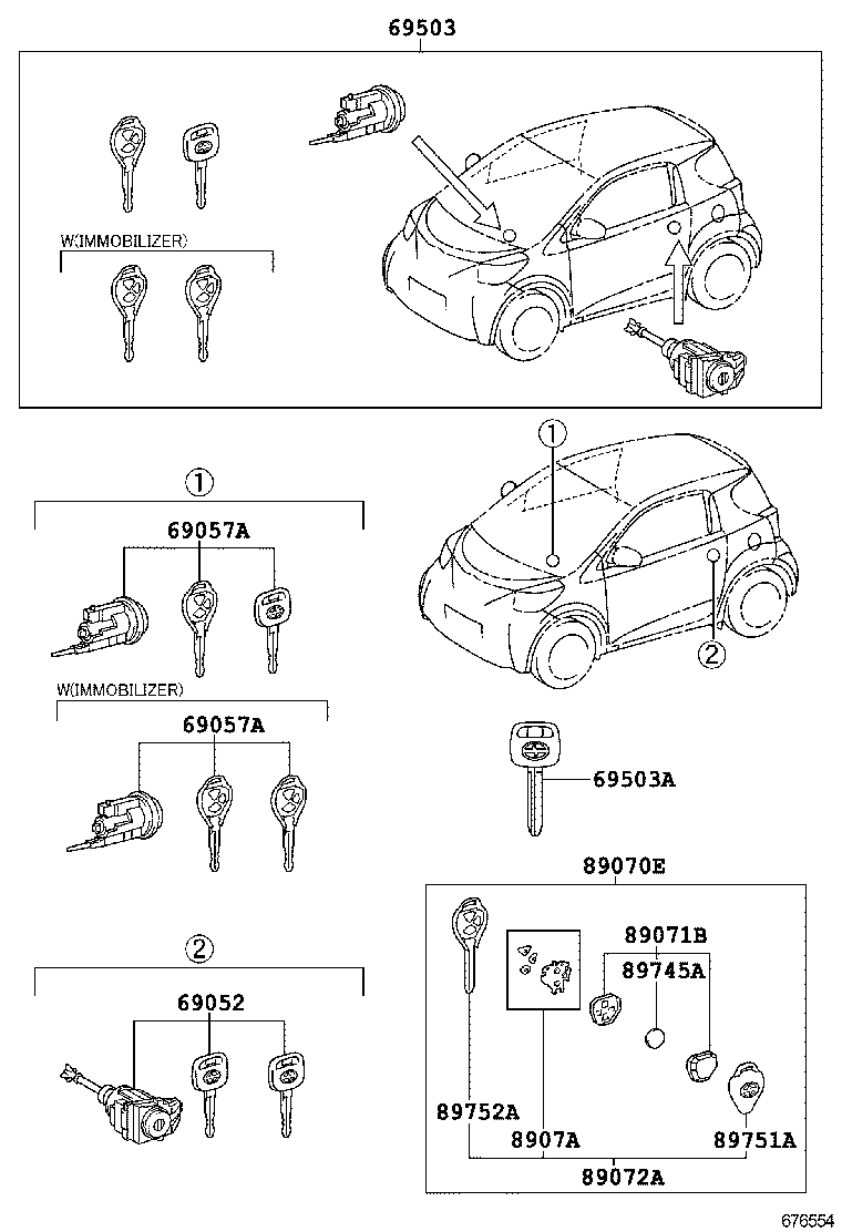  SCION IQ |  LOCK CYLINDER SET