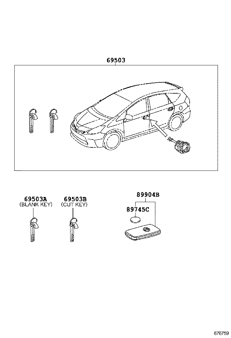  PRIUS V |  LOCK CYLINDER SET