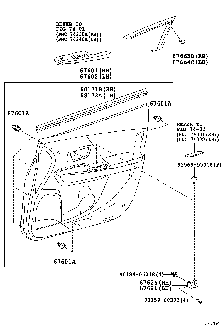  PRIUS V |  FRONT DOOR PANEL GLASS