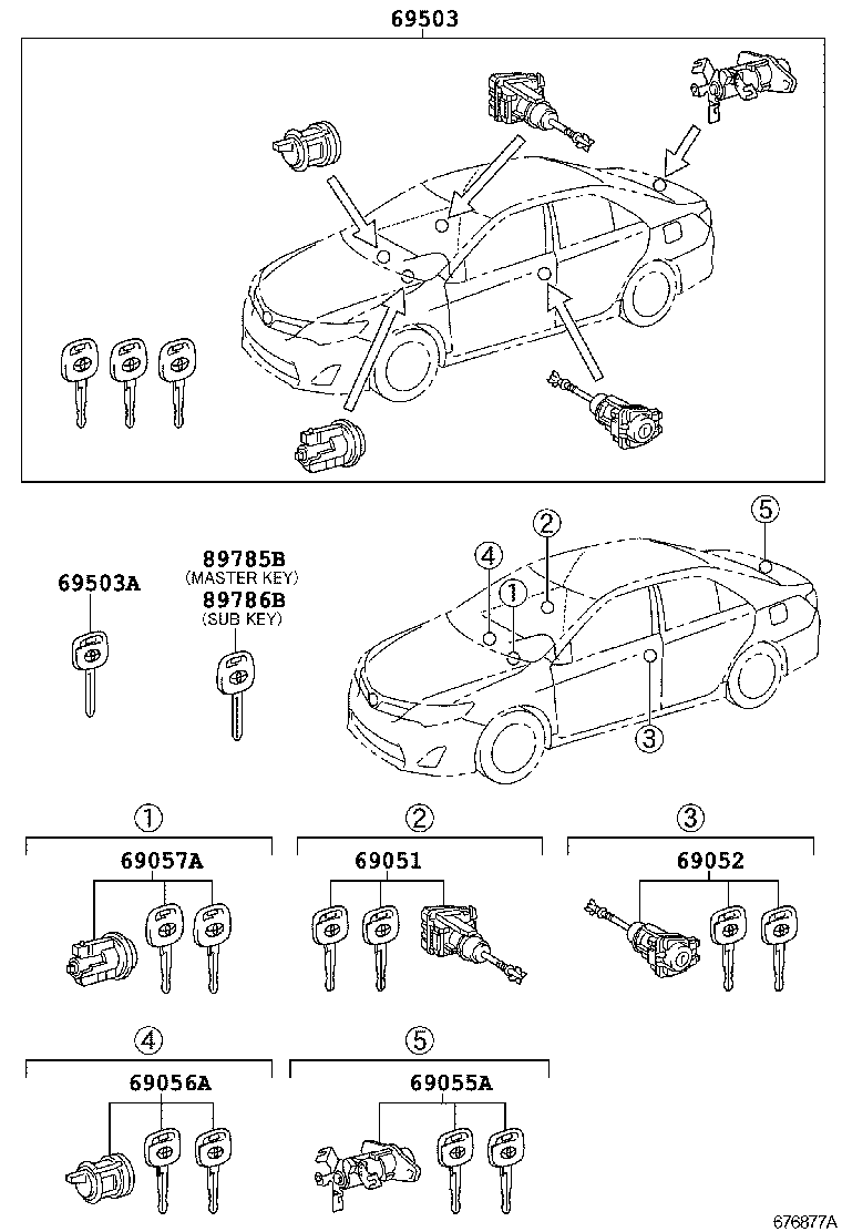  CAMRY HYBRID |  LOCK CYLINDER SET