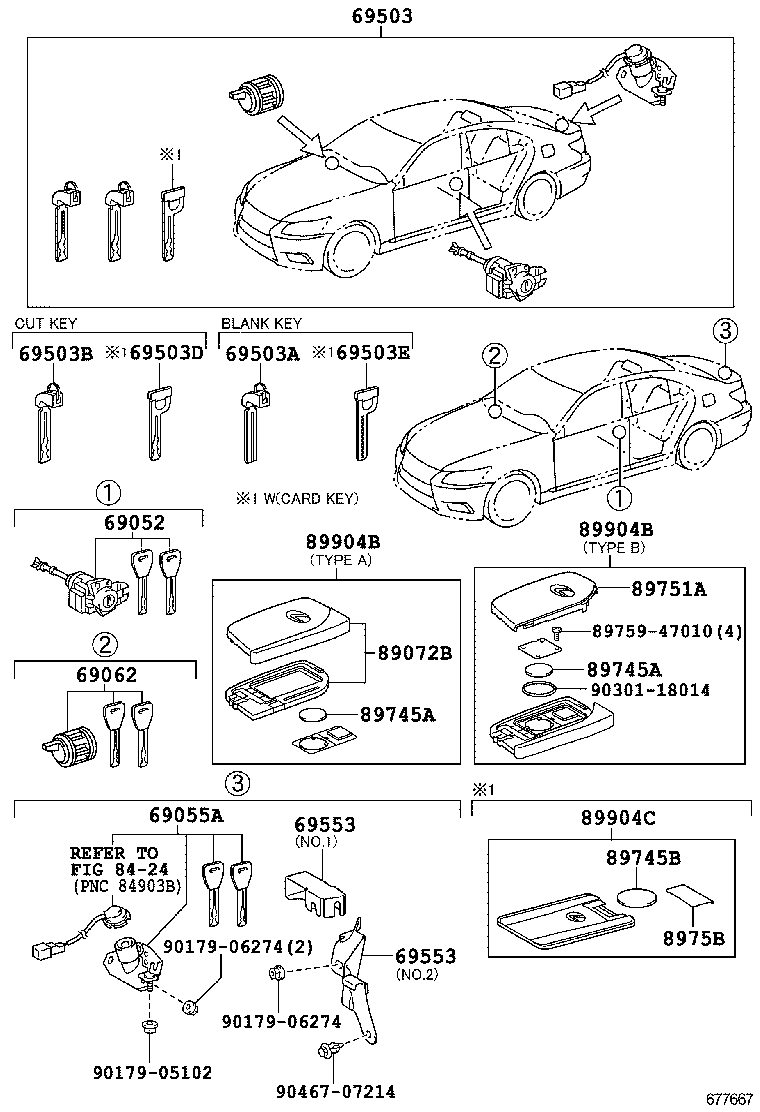  LS600HL |  LOCK CYLINDER SET