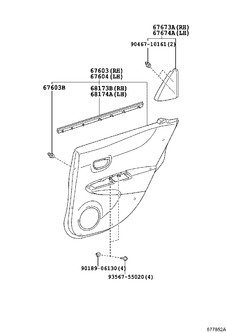  YARIS FRP |  REAR DOOR PANEL GLASS