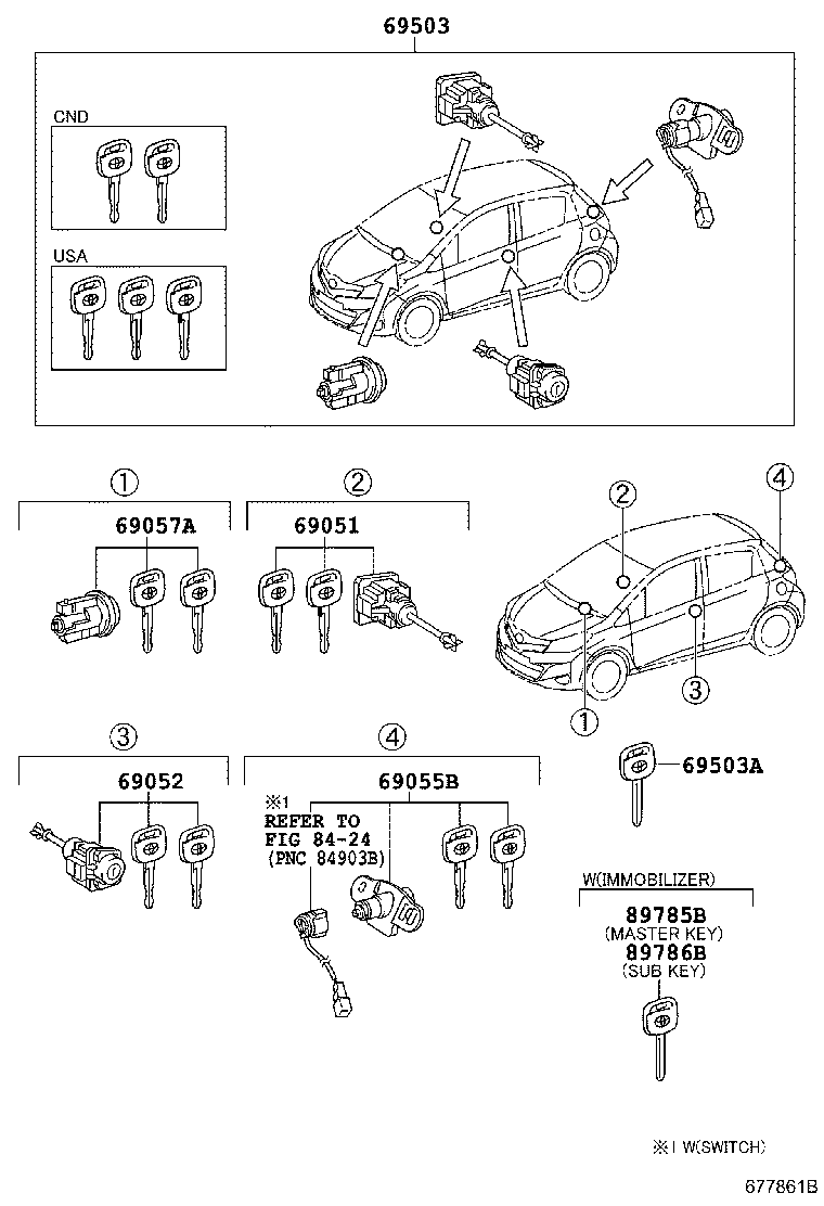  YARIS FRP |  LOCK CYLINDER SET