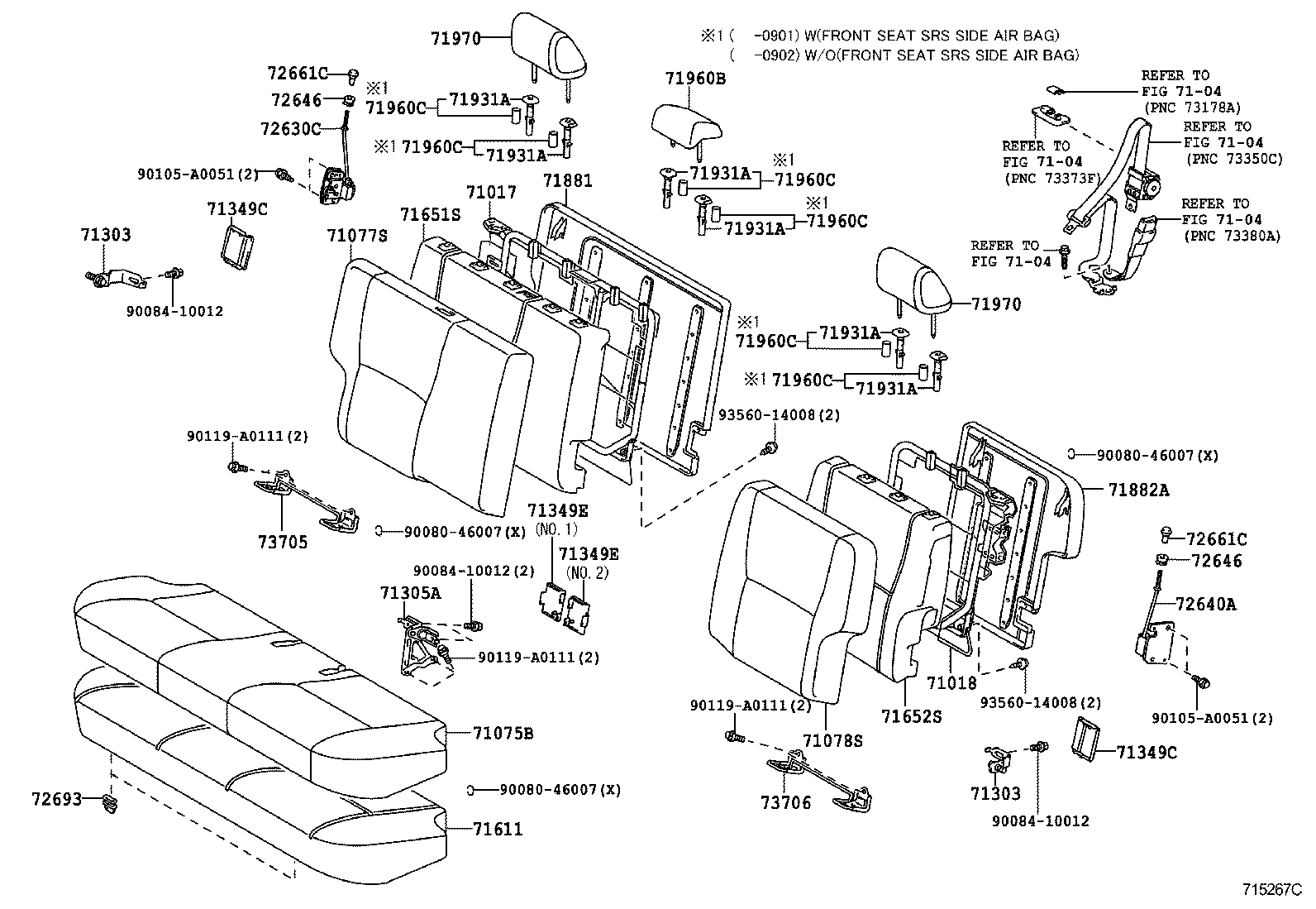  MATRIX |  REAR SEAT SEAT TRACK