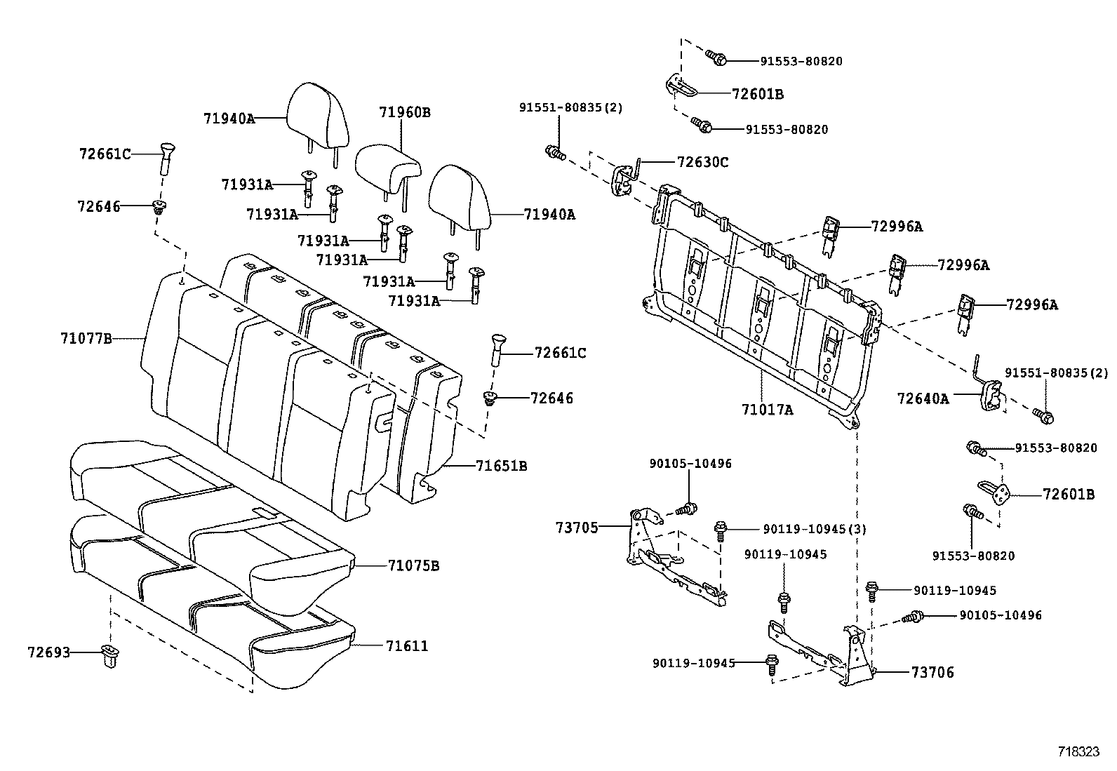  YARIS JPP |  REAR SEAT SEAT TRACK