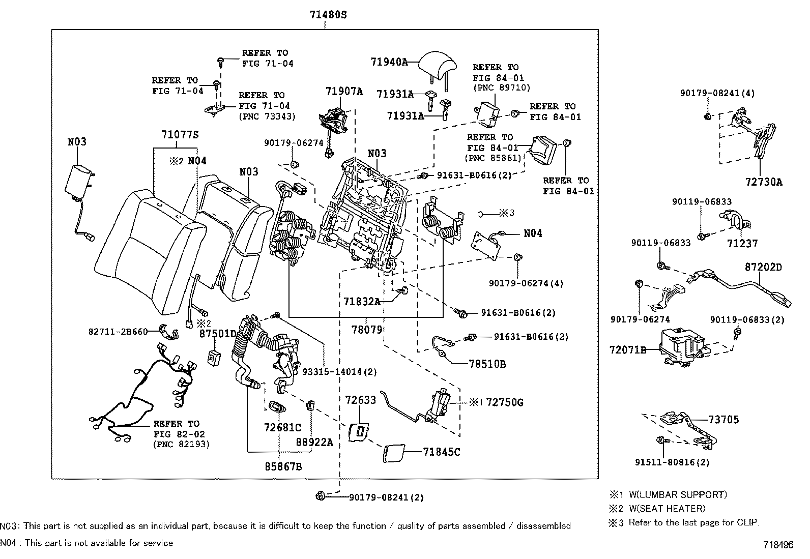  LS600HL |  REAR SEAT SEAT TRACK