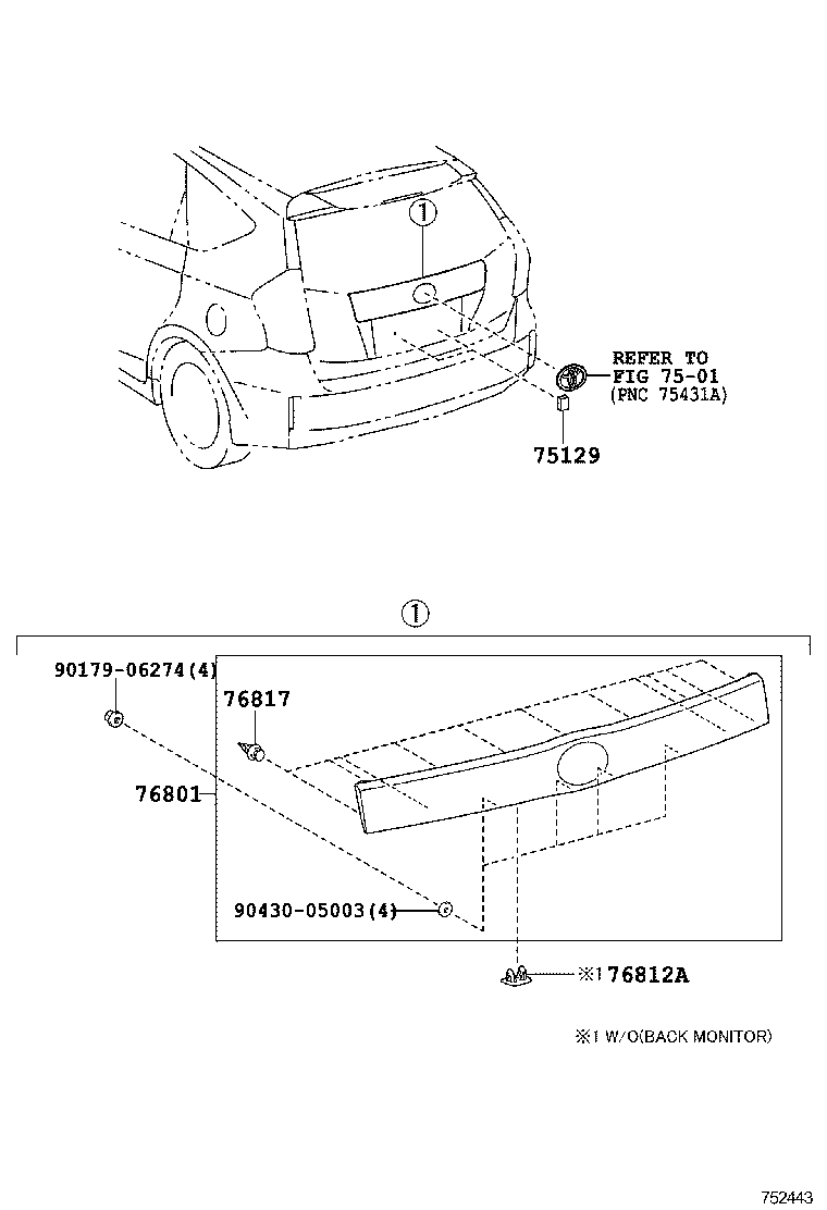  PRIUS V |  REAR MOULDING