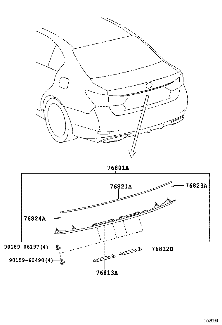  GS250 350 450H |  REAR MOULDING