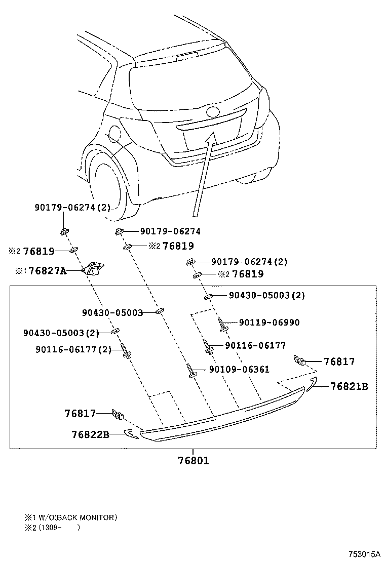  YARIS FRP |  REAR MOULDING