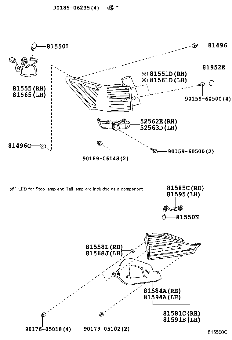  CT200H |  REAR COMBINATION LAMP