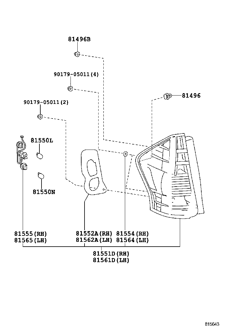  PRIUS V |  REAR COMBINATION LAMP