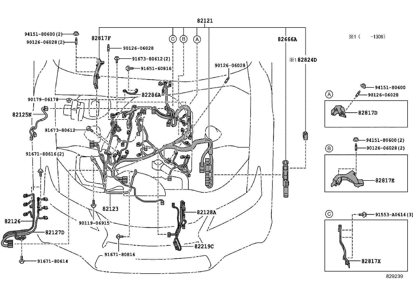  GS250 350 450H |  WIRING CLAMP