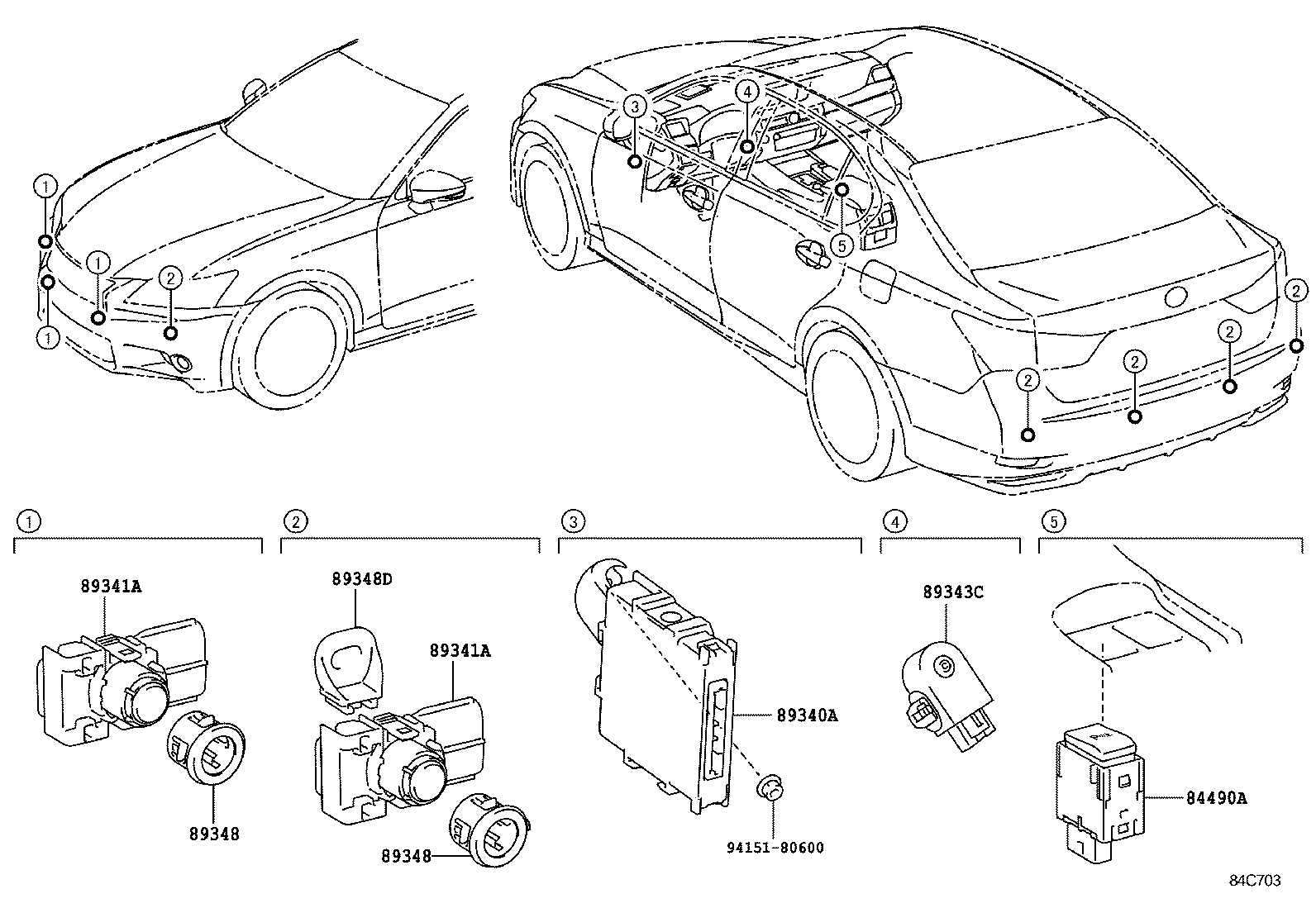  GS250 350 450H |  CLEARANCE BACK SONAR