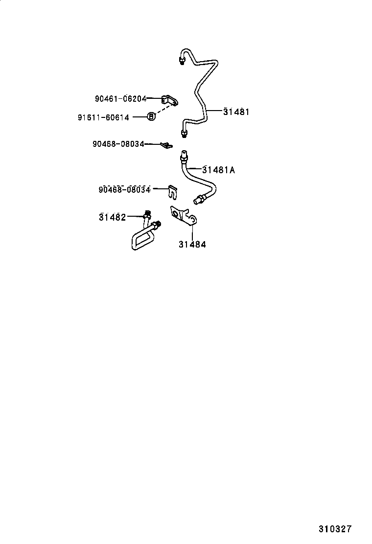  HILUX 2WD |  CLUTCH PEDAL FLEXIBLE HOSE