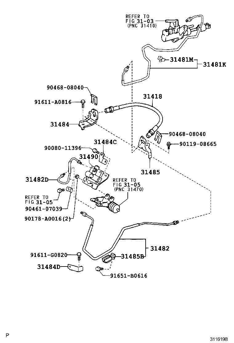  CAMRY NAP |  CLUTCH PEDAL FLEXIBLE HOSE