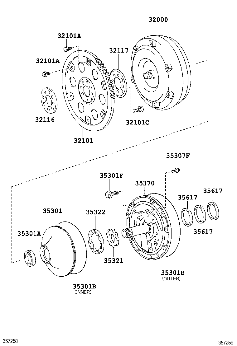  IS250C 350C |  TORQUE CONVERTER FRONT OIL PUMP CHAIN ATM