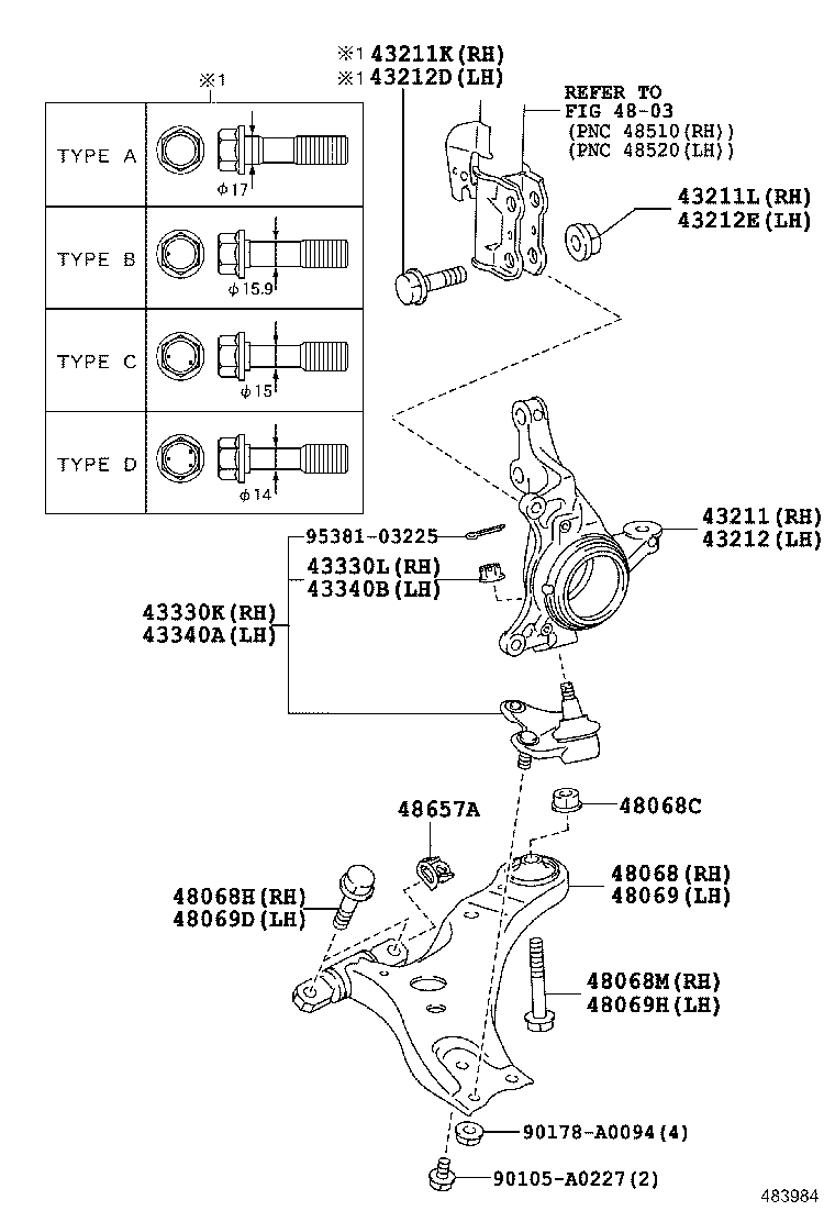  RX350 450H |  FRONT AXLE ARM STEERING KNUCKLE