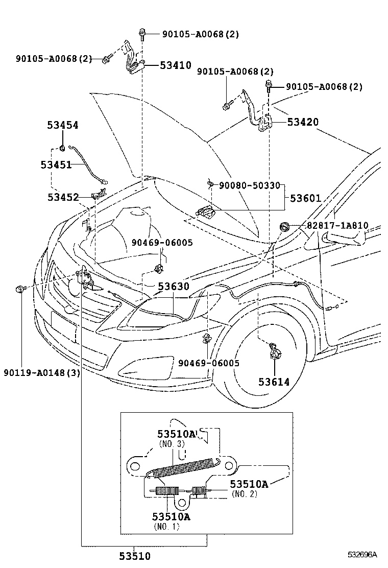  COROLLA NAP |  HOOD LOCK HINGE