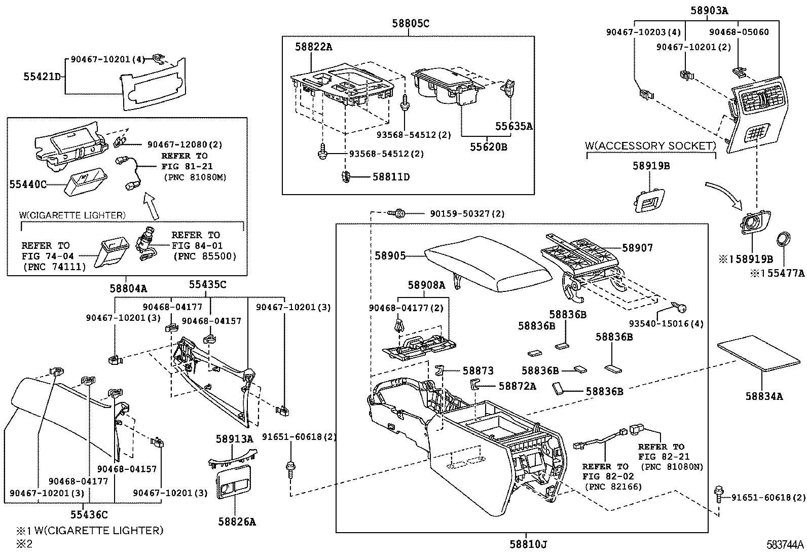  LS600HL |  CONSOLE BOX BRACKET