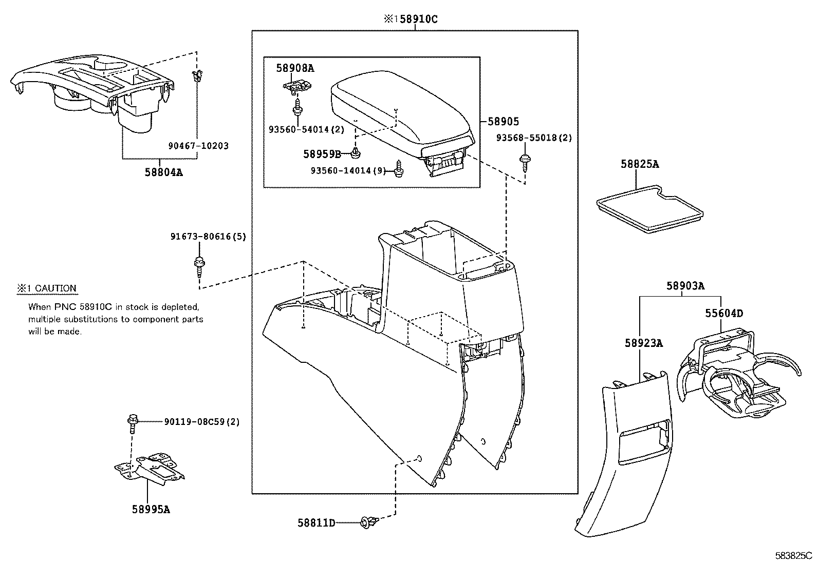  SCION XB |  CONSOLE BOX BRACKET