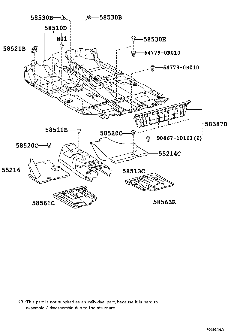  RAV4 EV |  FLOOR MAT SILENCER PAD