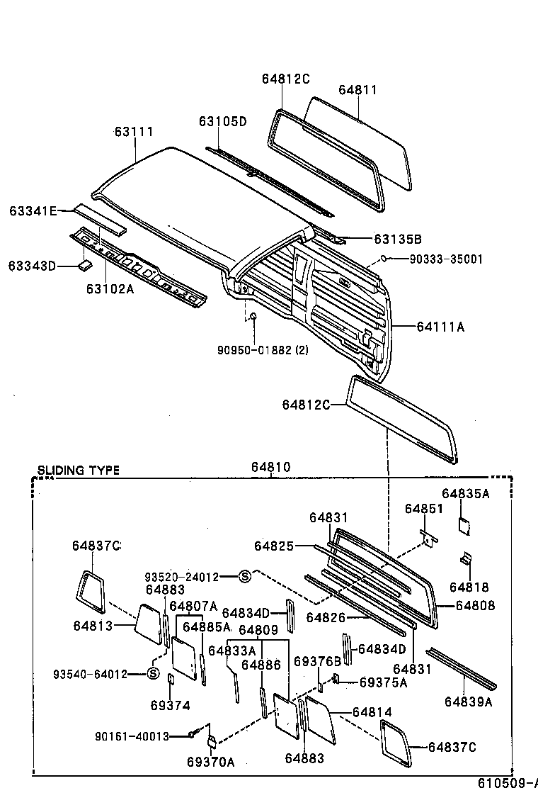  HILUX 2WD |  ROOF PANEL BACK PANEL