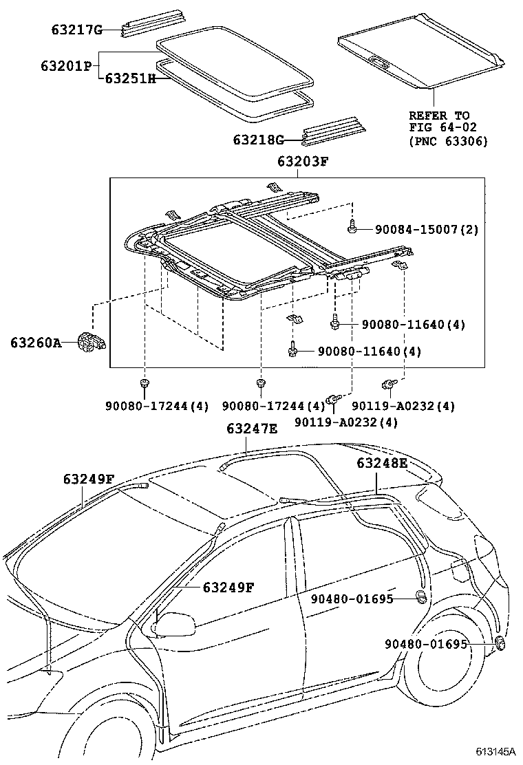  MATRIX |  ROOF PANEL BACK WINDOW GLASS