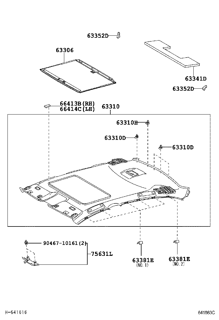  GS450H |  ROOF HEADLINING SILENCER PAD