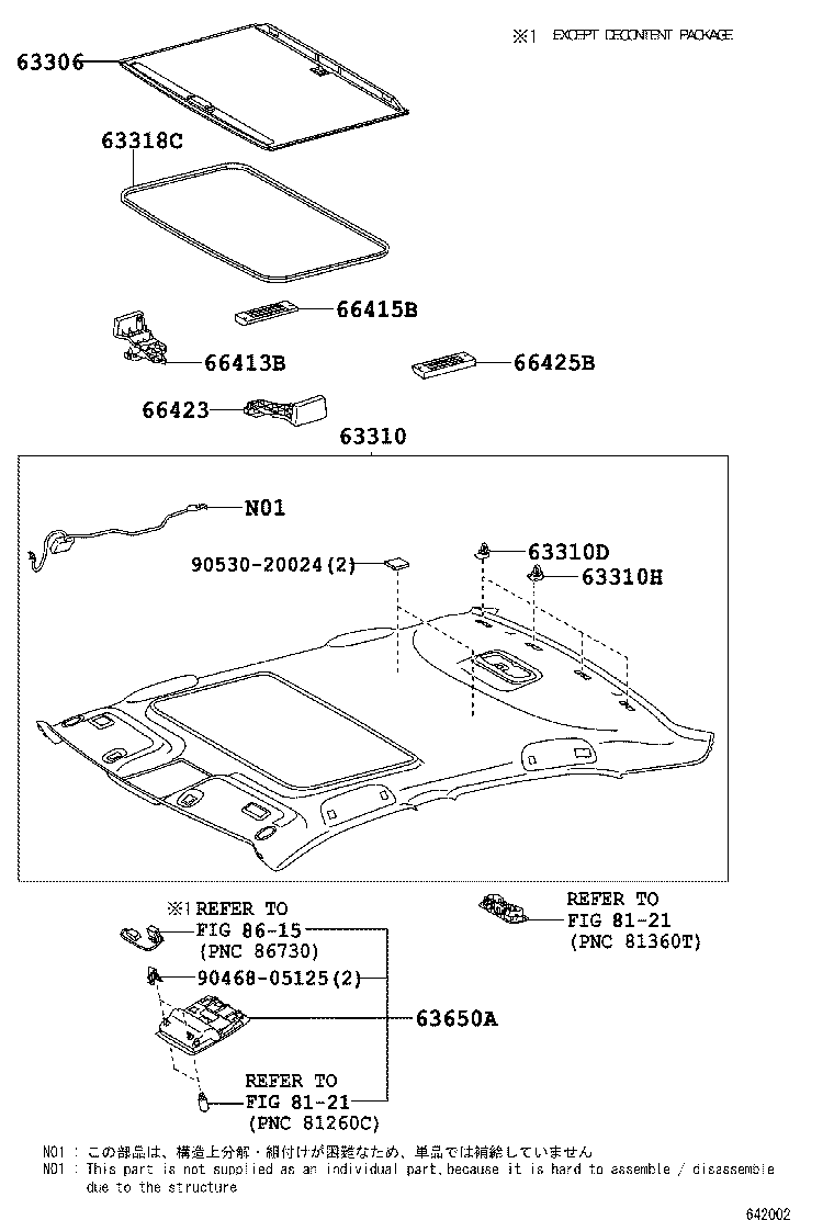  CAMRY HV NAP |  ROOF HEADLINING SILENCER PAD