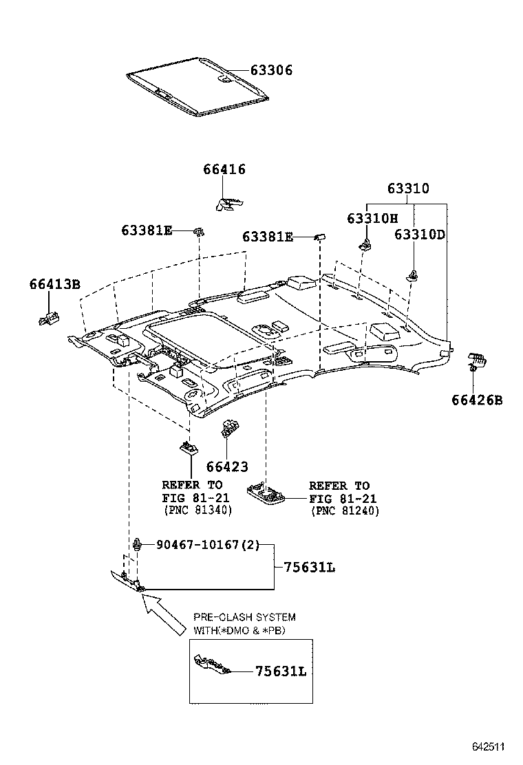  HS250H |  ROOF HEADLINING SILENCER PAD