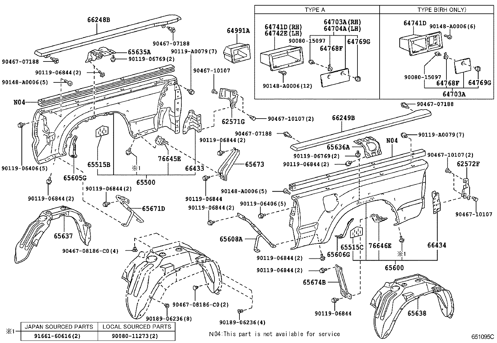  TACOMA |  REAR BODY SIDE PANEL