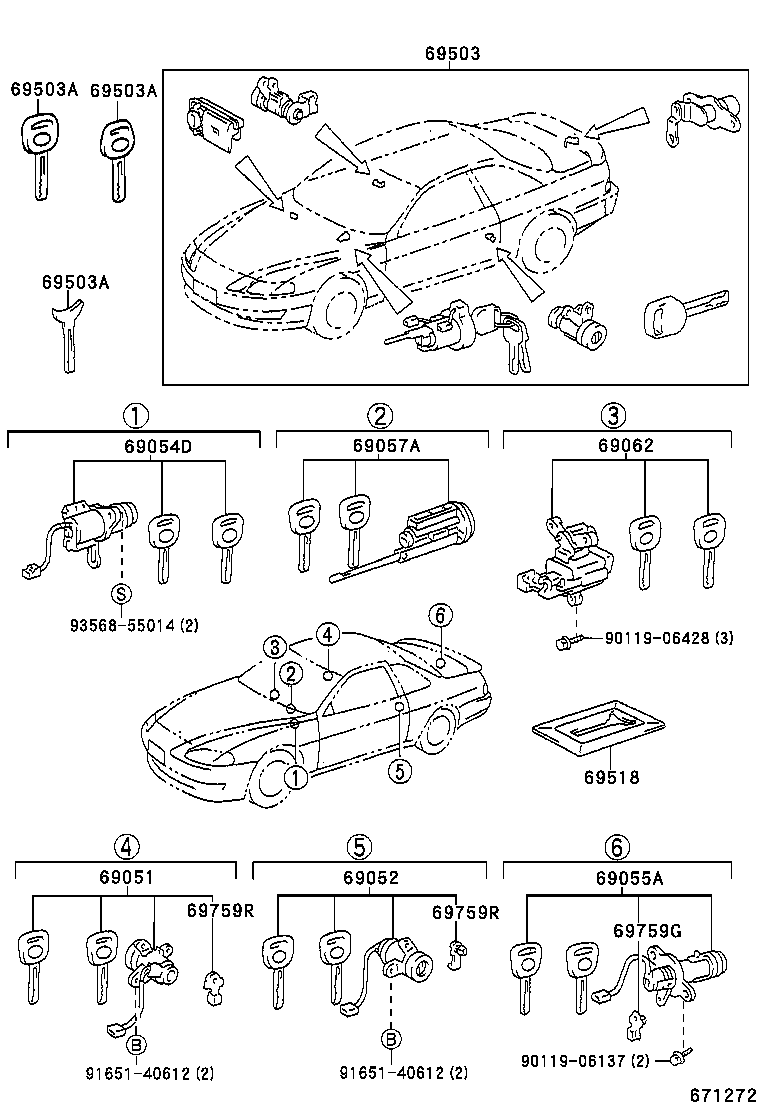  SC300 400 |  LOCK CYLINDER SET