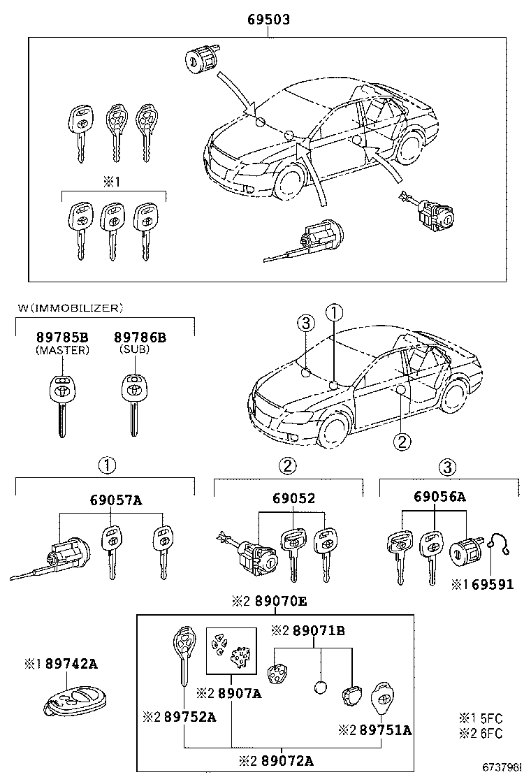  AVALON |  LOCK CYLINDER SET