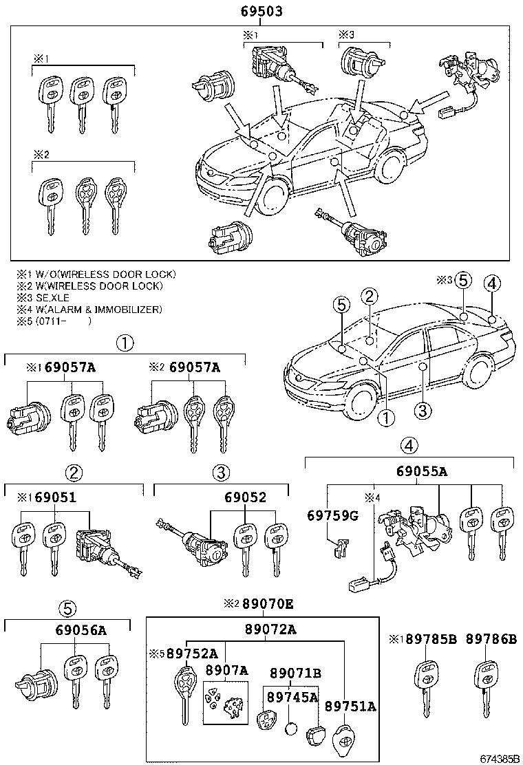  CAMRY NAP |  LOCK CYLINDER SET