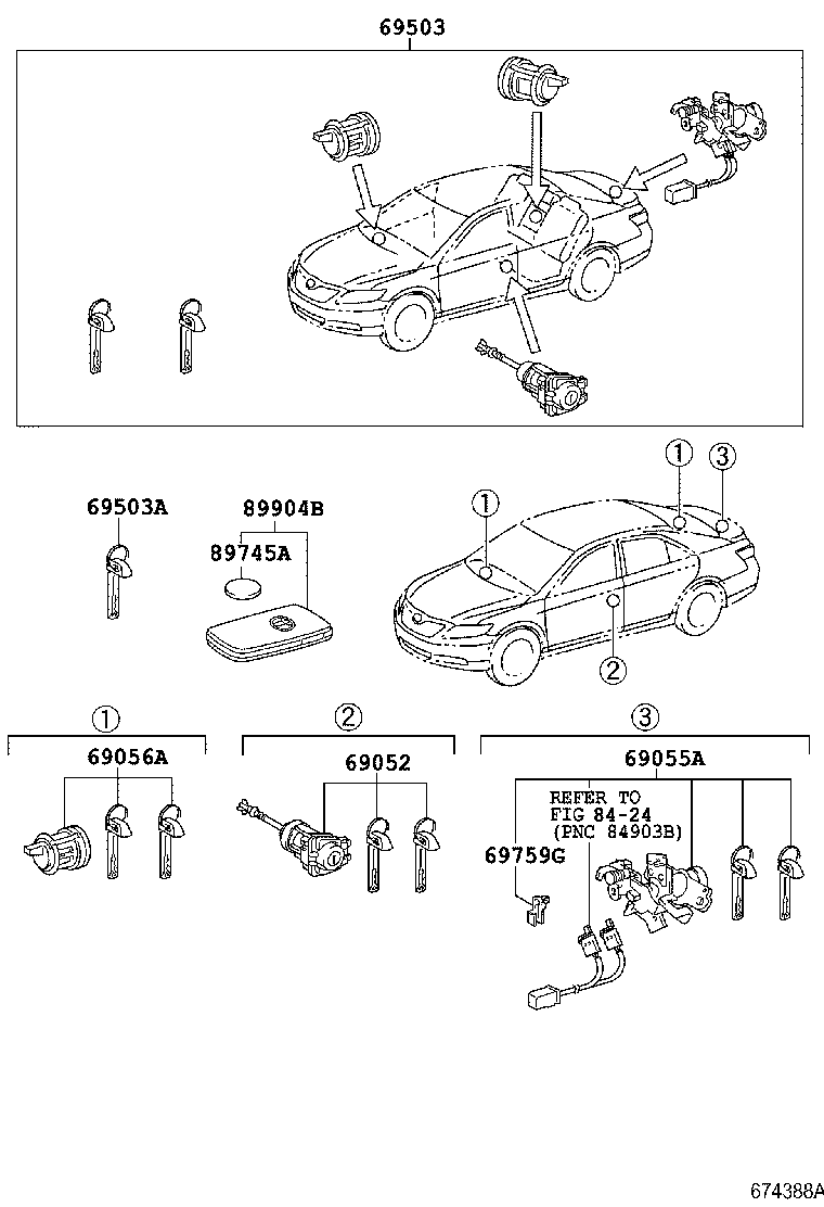  CAMRY NAP |  LOCK CYLINDER SET