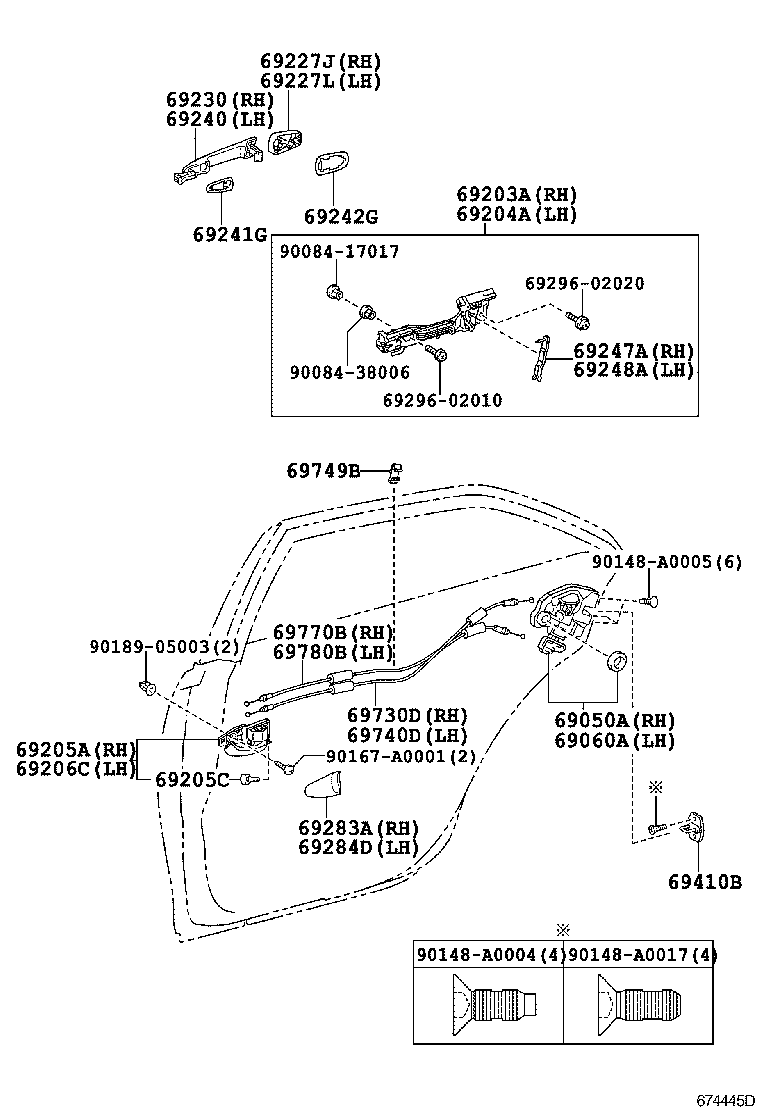  CAMRY NAP |  REAR DOOR LOCK HANDLE