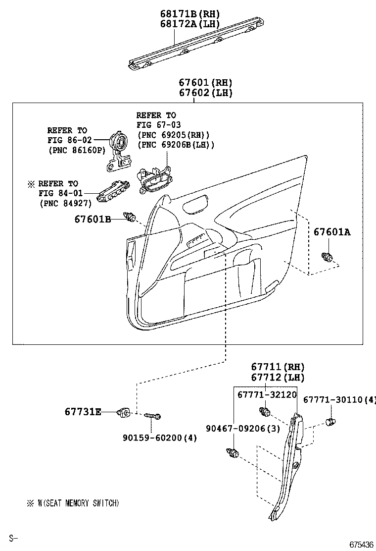  IS F |  FRONT DOOR PANEL GLASS